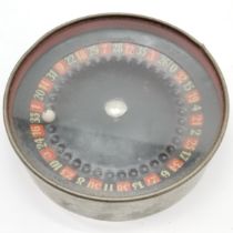 Vintage hand roulette game with push button action (British made) - 12cm diameter & works at time of