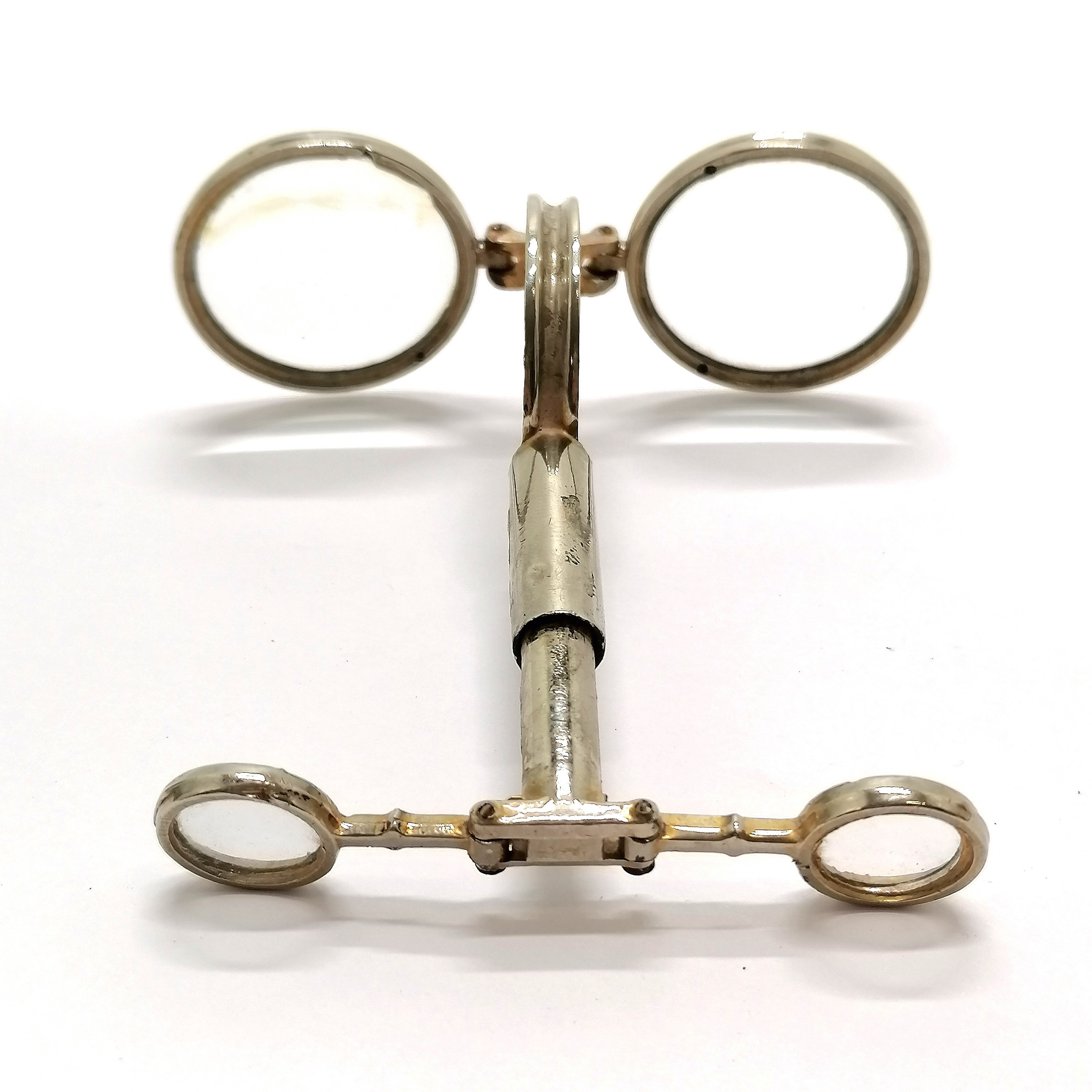 Antique novelty pocket binocular / magnifier with folding mechanism - length closed 8.4cm - Image 2 of 3