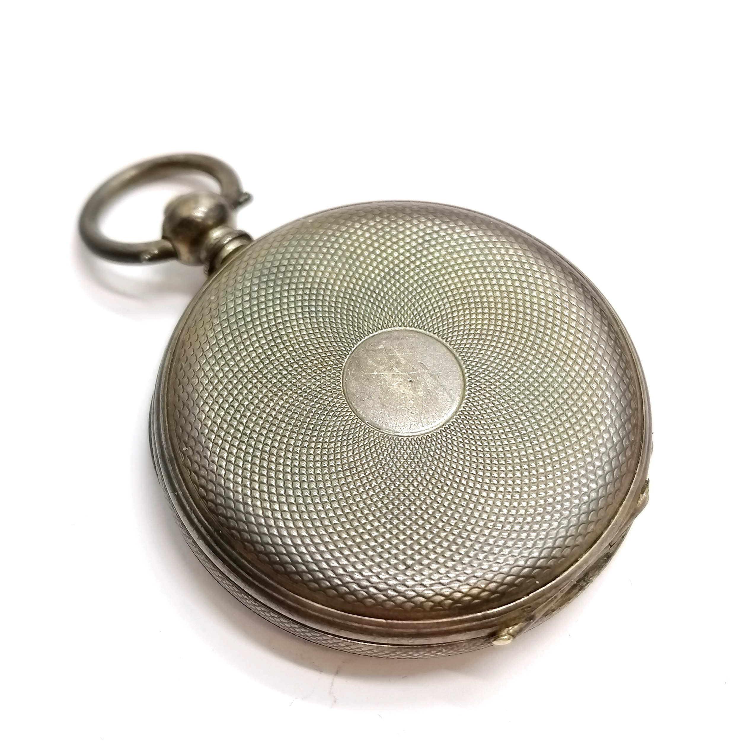 Antique silver 34mm cased fob watch - in used condition with no obvious damage - runs BUT WE - Image 2 of 4