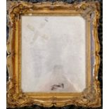 Antique gilt framed mirror - frame 38cm x 42cm & has obvious losses and has later backing