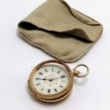 18ct gold cased antique ladies fob watch (30mm case) - 24g total weight & lacks glass