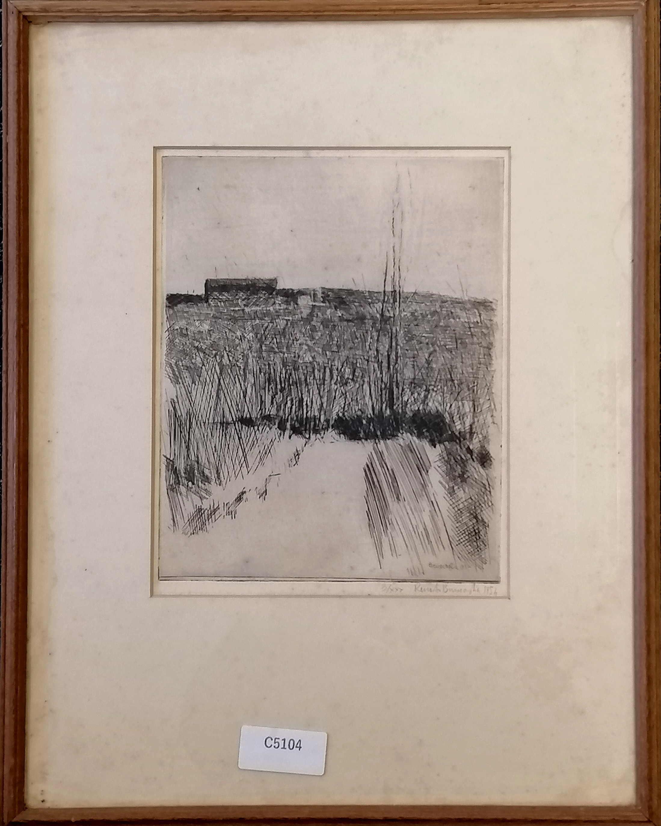 Renato Bruscaghia (1921-99) 1954 signed etching 3/XXX - frame 49cm x 38cm - Image 4 of 4