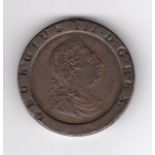 1797 GB George III cartwheel 2d twopence coin