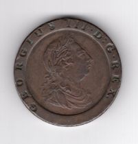 1797 GB George III cartwheel 2d twopence coin