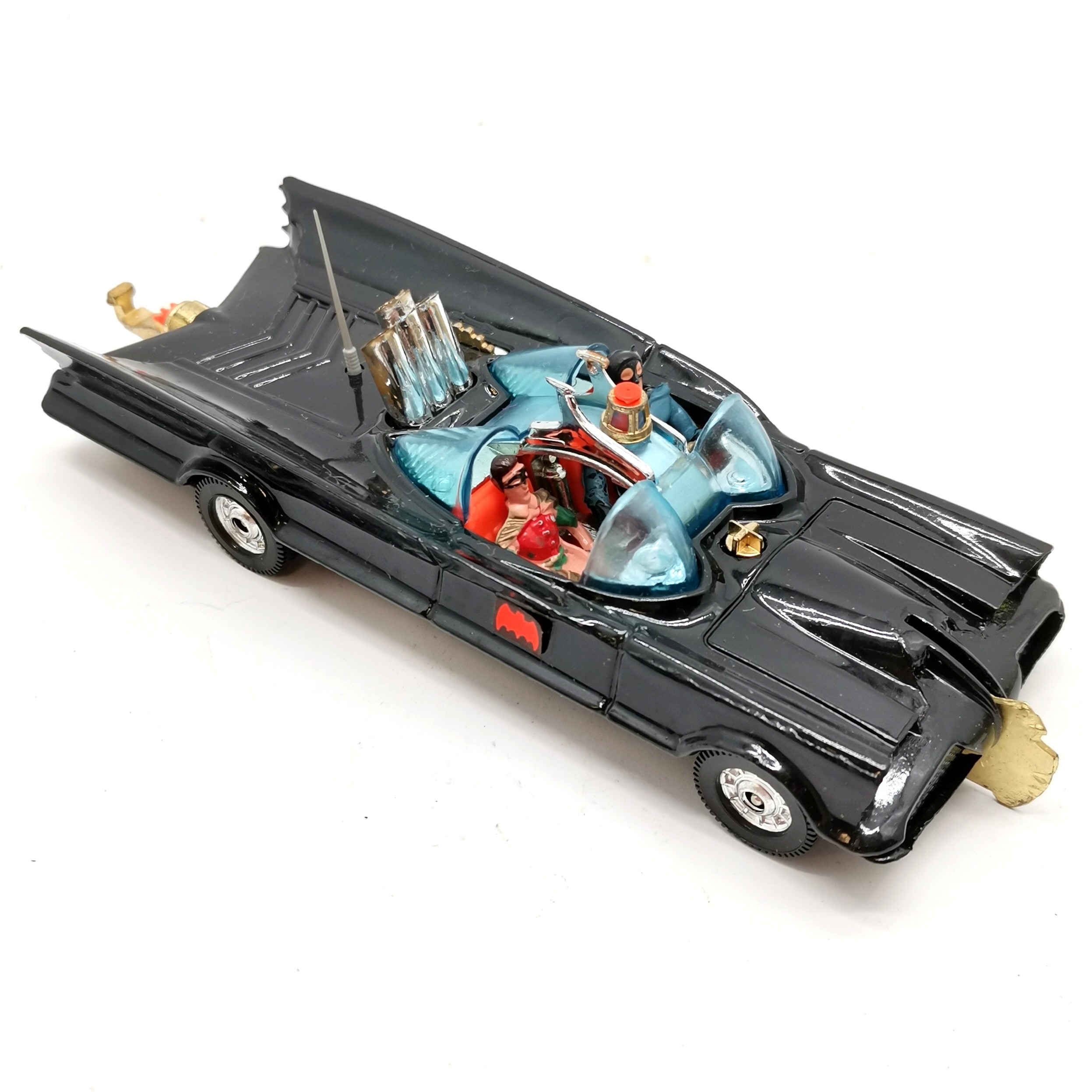 Vintage 1976 Corgi 267 Batmobile in original box with both figurines - Batmobile in very good - Image 5 of 7