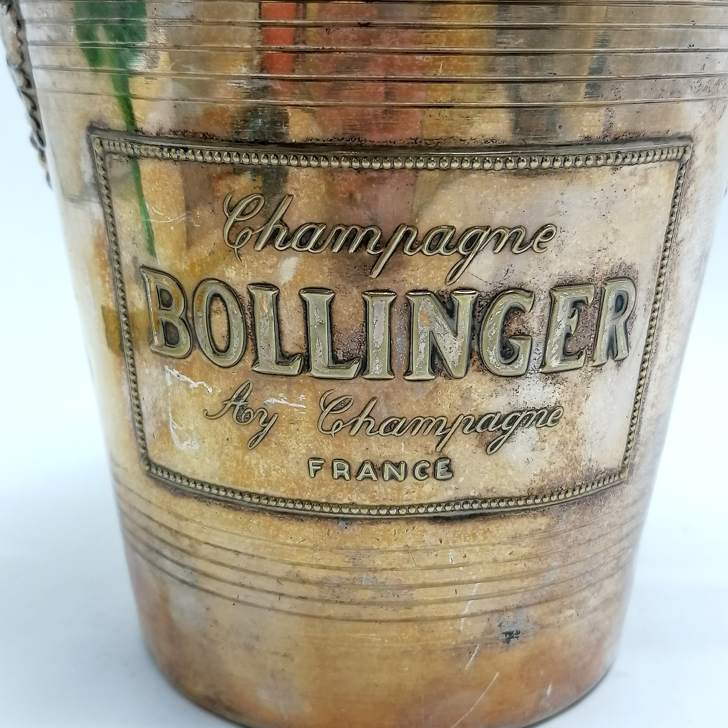 French silver plated Bollinger Champagne bucket by Argit with grape detail handles 21cm high x - Image 5 of 7