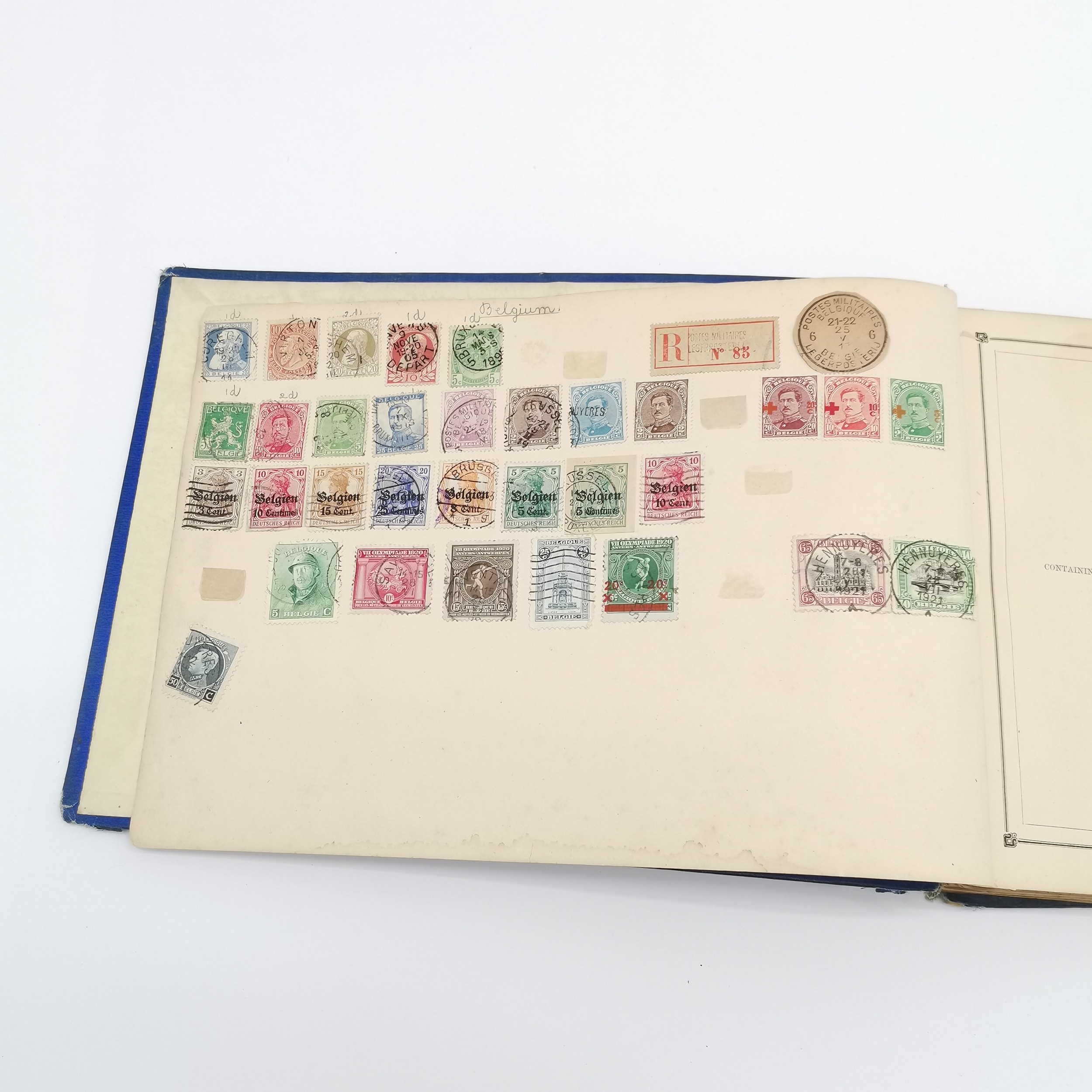 Cosmopolitan postage stamp album with useful collection inc GB 1d penny black, China dragon stamps & - Image 22 of 26