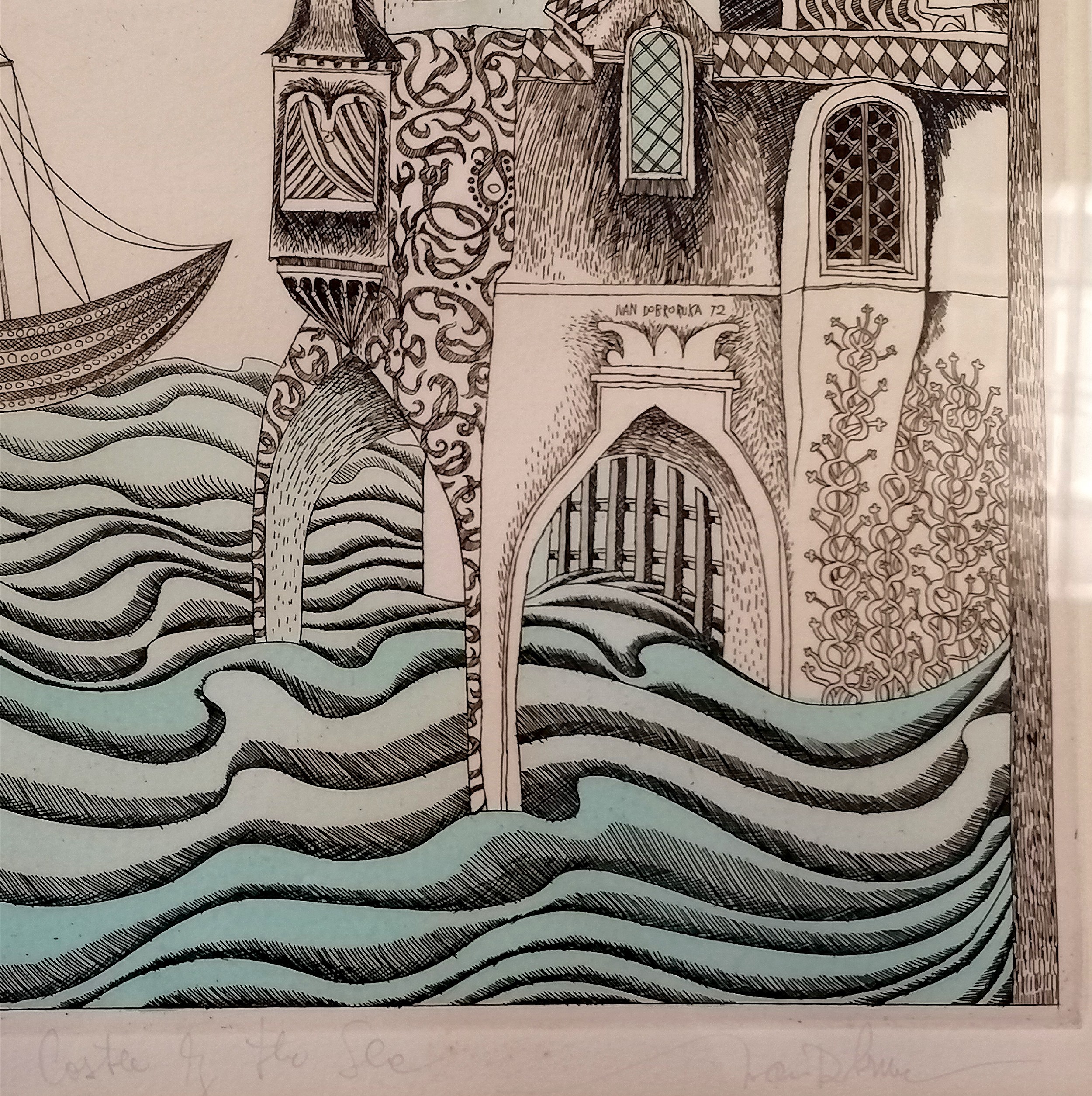 Ivan Dobroruka 2 x framed etchings ~ Serenade for the Princesses (artists proof) & Castle of the sea - Image 6 of 7