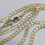 9ct hallmarked gold filed curb link 58cm chain - 3.2g - SOLD ON BEHALF OF THE NEW BREAST CANCER UNIT