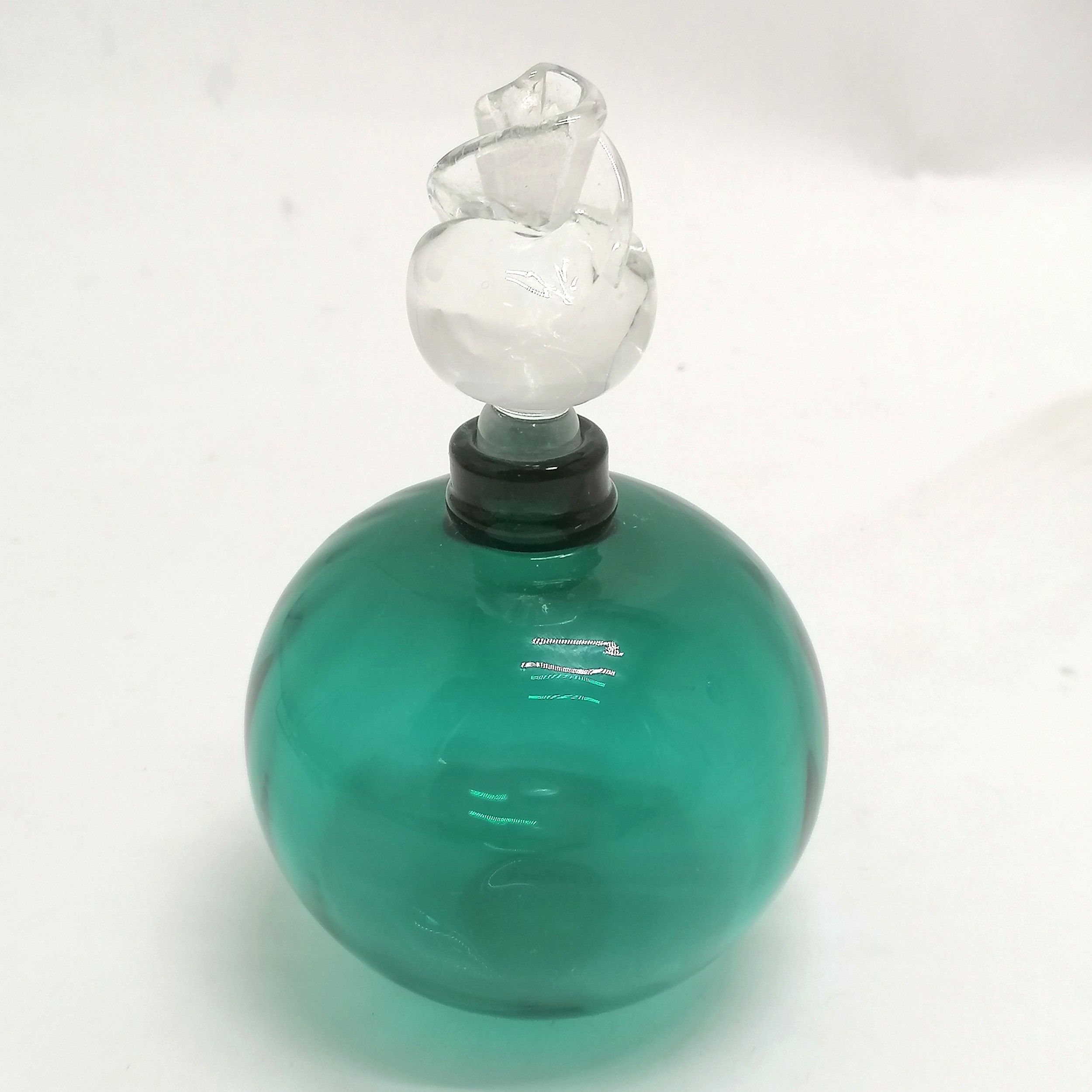 Caithness glass perfume atomiser 13cm high, Kinki blue glass scent bottle, M Hook green glass - Image 4 of 7