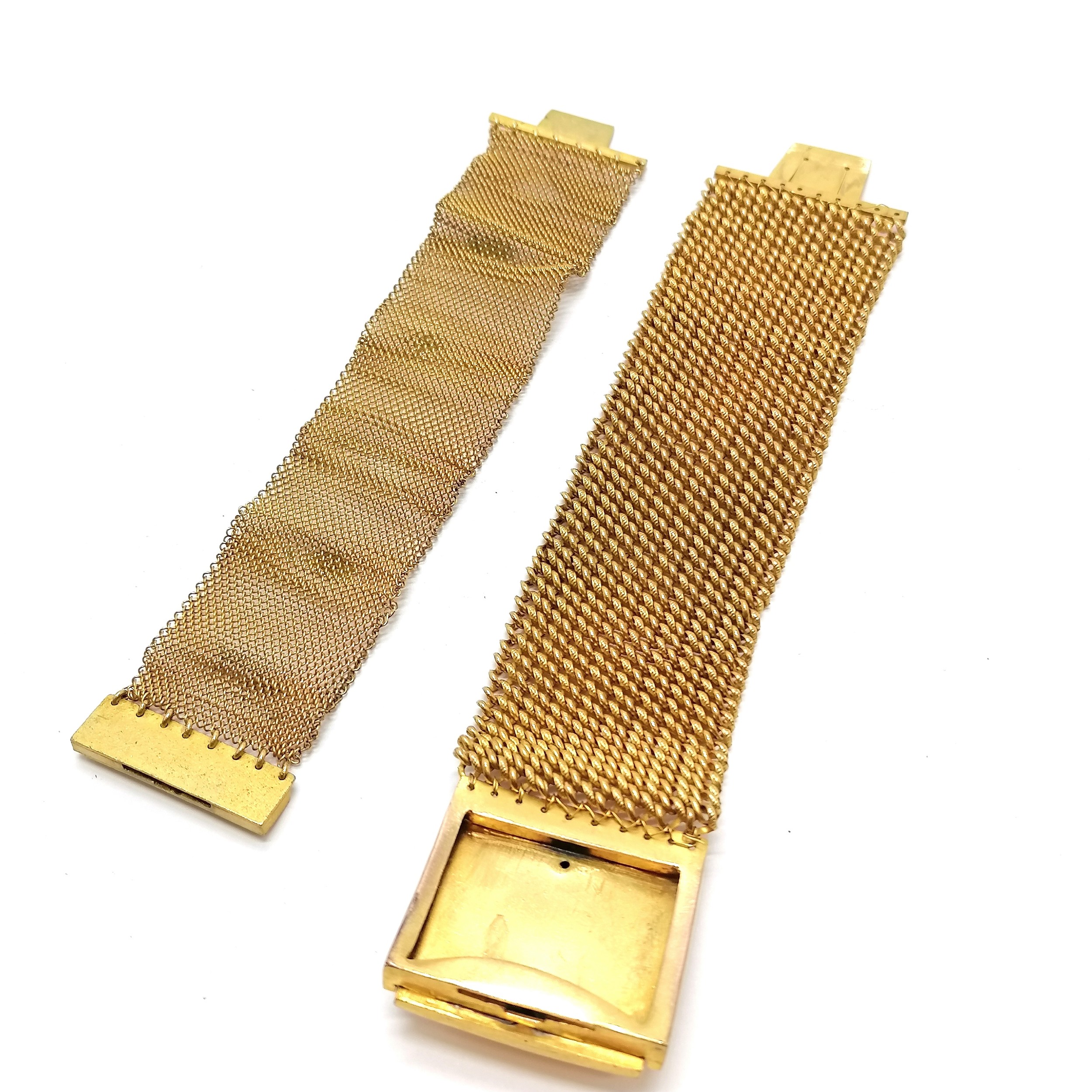 Qty of antique jewellery inc 2 mesh gilt metal bracelets (1 with panel 3.5cm x 2.8cm), enamel - Image 3 of 7