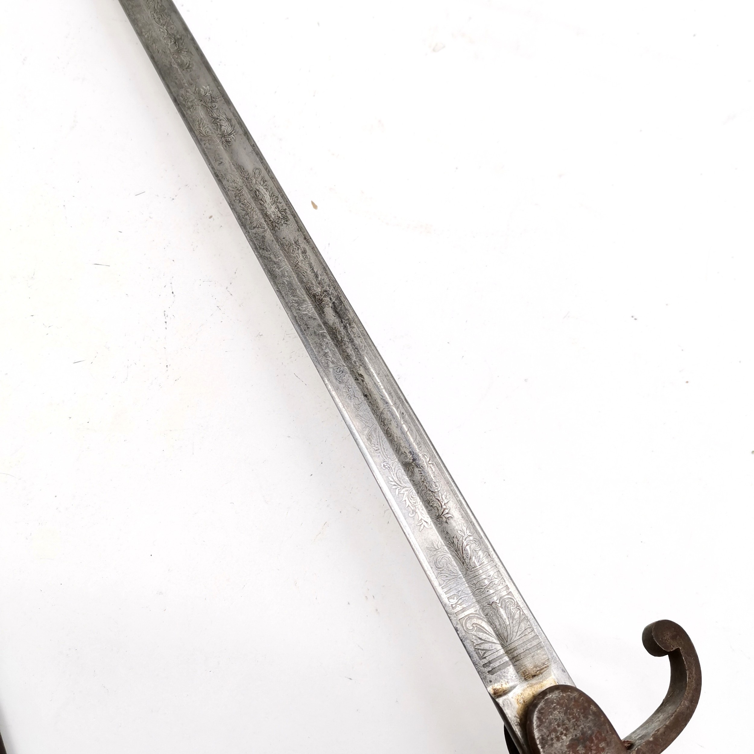 Antique military sword marked E. Walther, Dresden with shagreen handle (with silver wire) & - Image 5 of 5