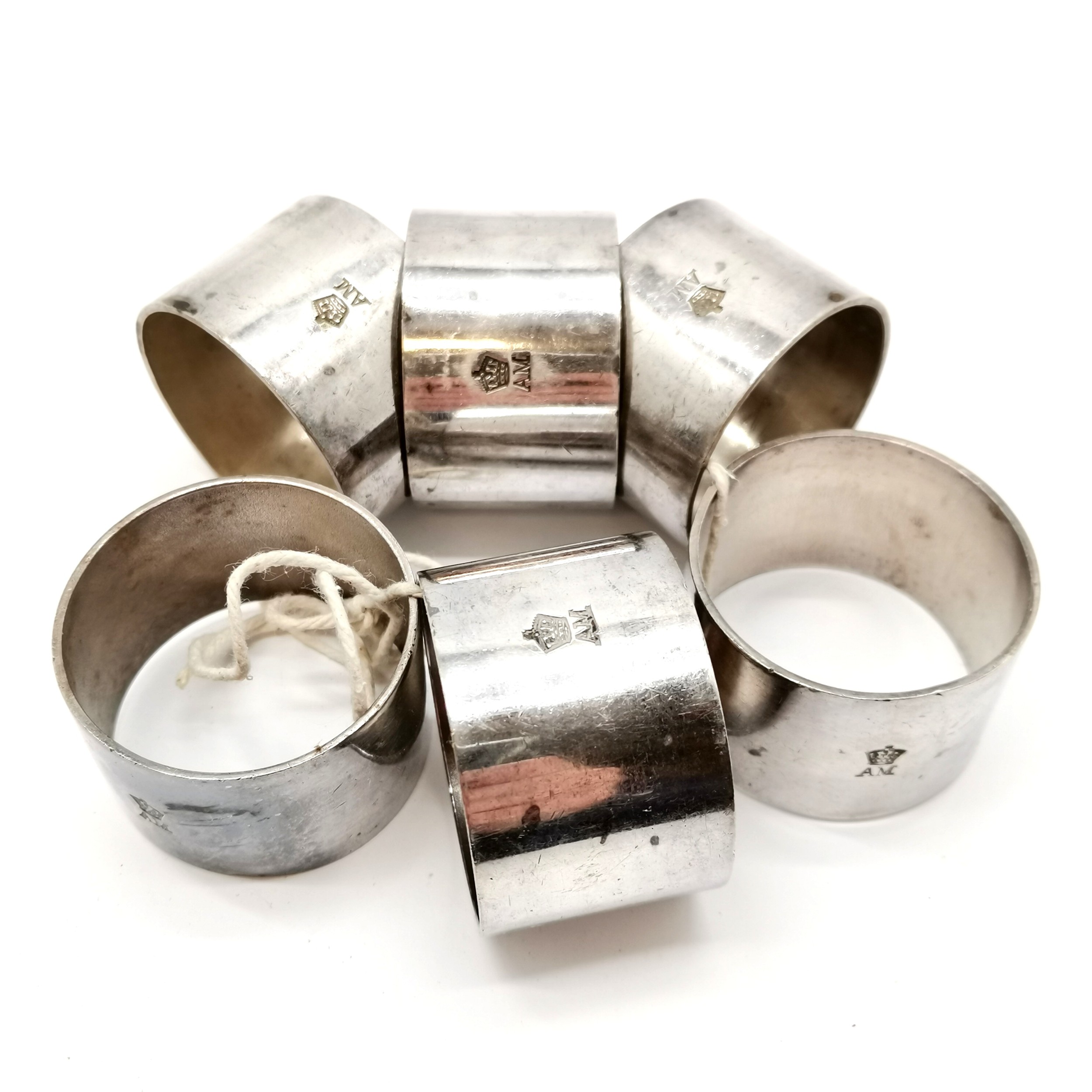 Set of 6 x Air Ministry silver plated napkin rings - Image 2 of 3