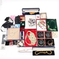 Qty of boxed costume jewellery inc Open Ocean earrings, Poppy appeal brooch, Olivia Burton gold tone