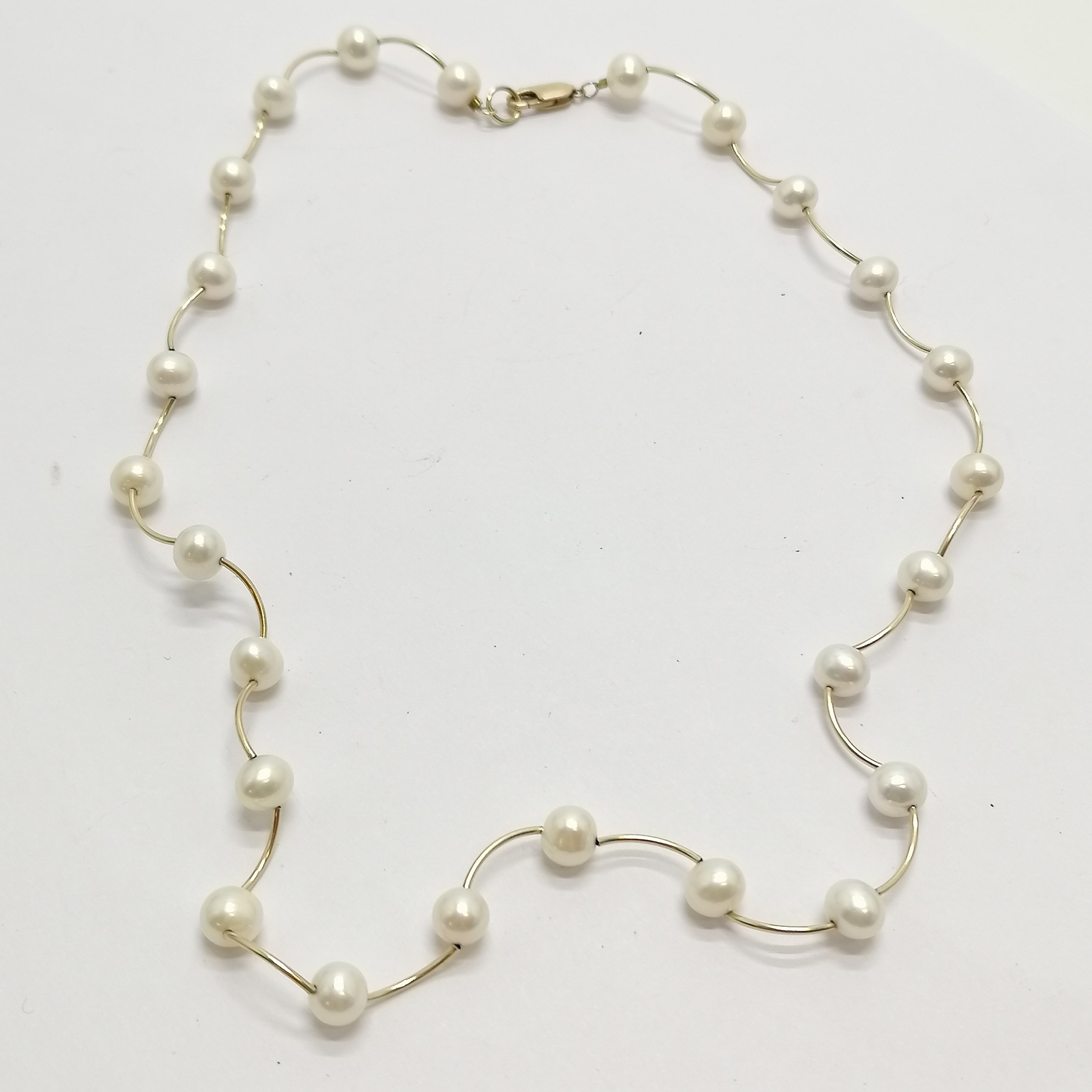 9ct marked gold pearl bead necklace - 46cm & 13.5g total weight - SOLD ON BEHALF OF THE NEW BREAST - Image 2 of 2