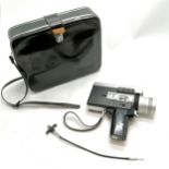 Canon Auto Zoom 518 Super 8 cine camera in original black leather case - has some wear to the case