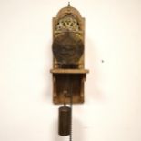17th century style brass lantern bracket clock inscribed Thomas Moore, Ipswich on an oak wooden