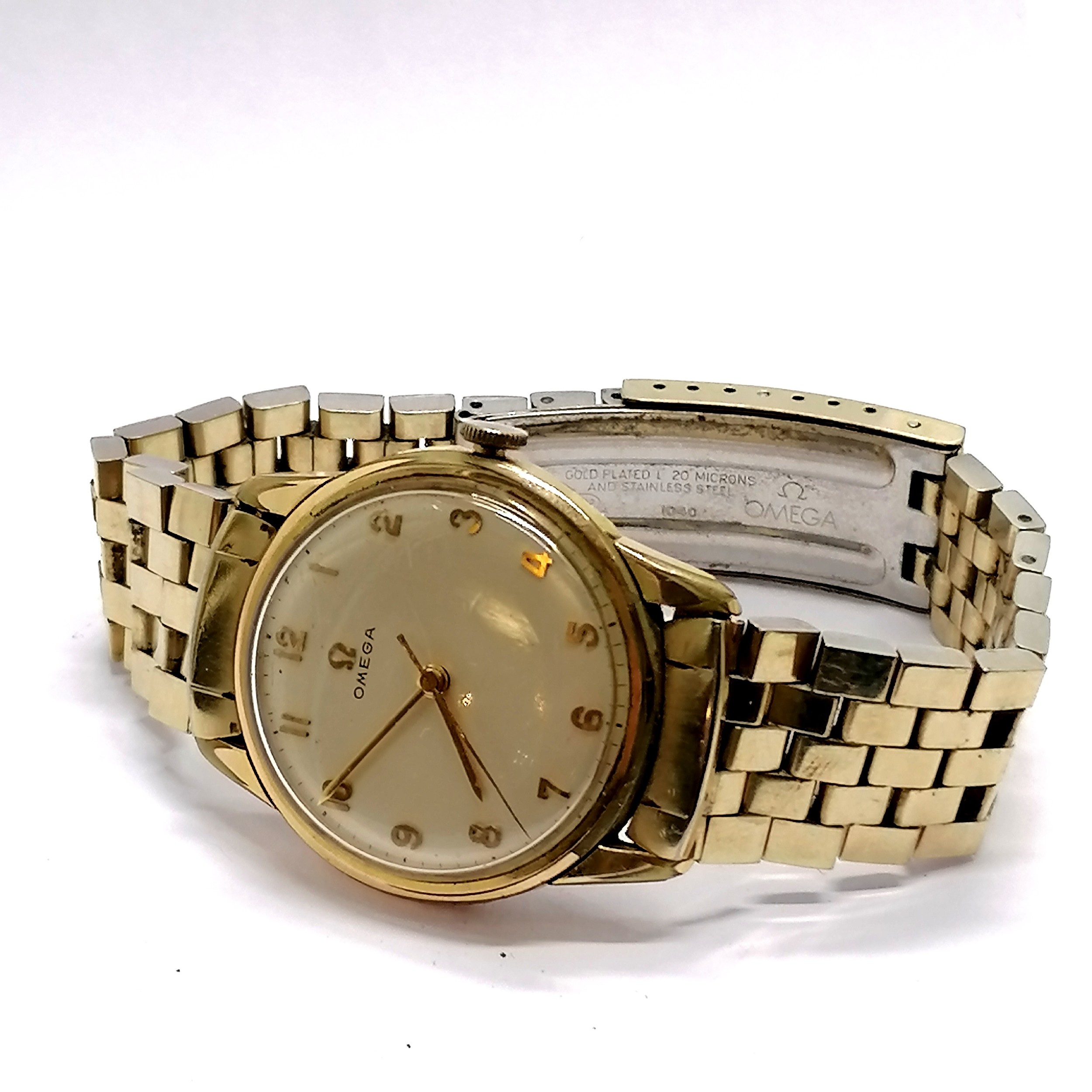 Omega vintage manual wind gold plated wristwatch (32mm case) on an original gold plated Omega - Image 2 of 4