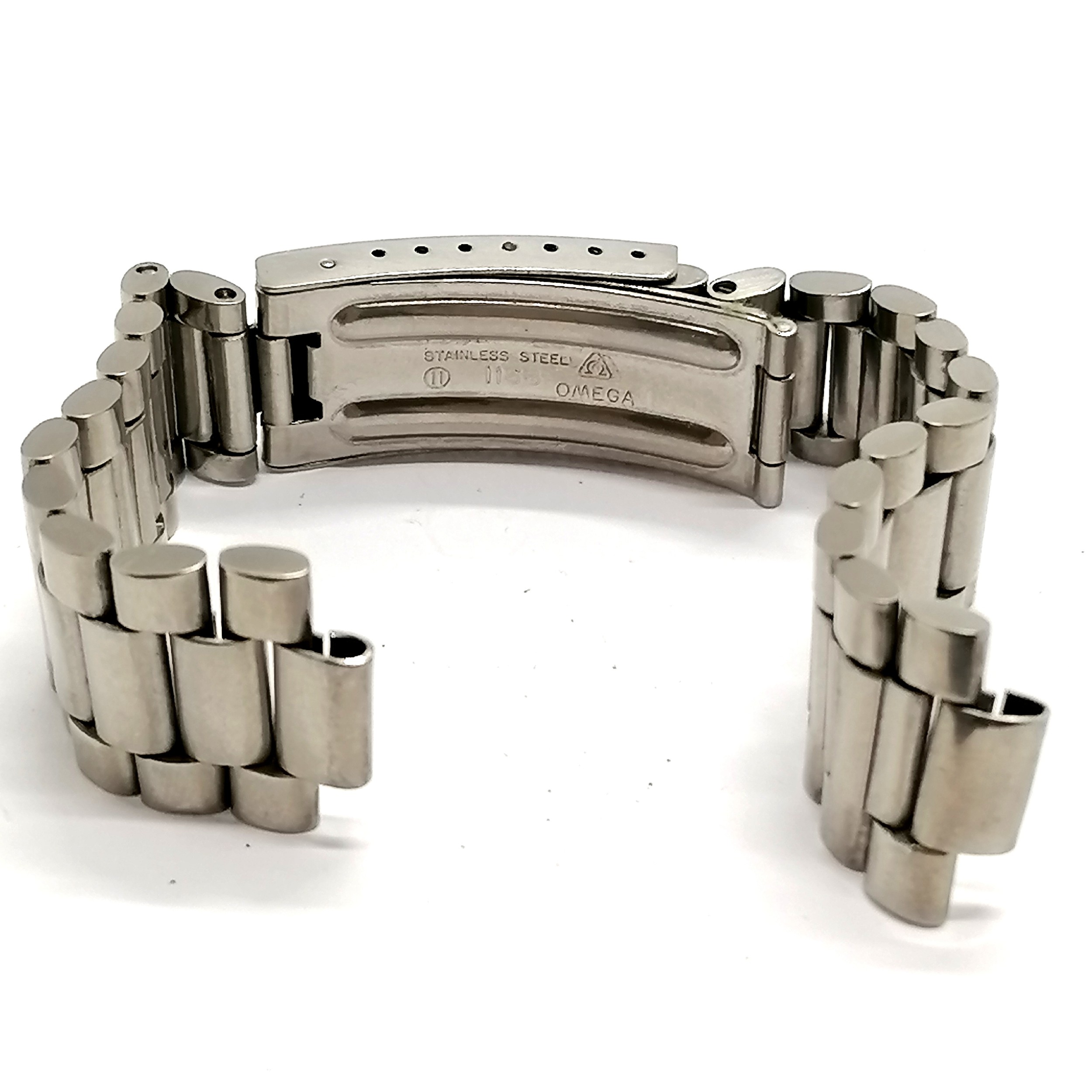 Omega stainless steel watch bracelet #1168 to clasp - open length 23cm - Image 2 of 2