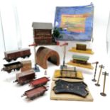 LMS 0 gauge rolling stock, wooden signal house, signals, CA2 boxed acute-angle crossing, boxed M