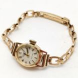 Rotary 9ct hallmarked gold ladies manual wind wristwatch with 9ct marked gold bracelet - 10.9g total