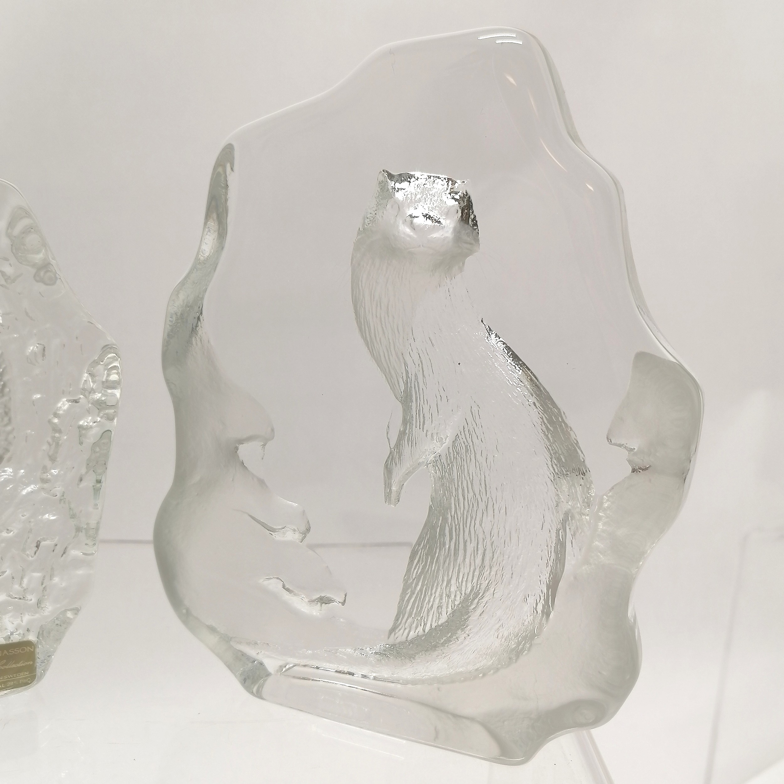 5 Mats Jonasson lead crystal animal displays tallest otter 17cm high, including owl, deer, - Image 7 of 7