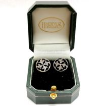 Hebridean jewellery Sandray silver celtic stud earrings (RRP £100) - 15mm diameter & 4.1g - SOLD