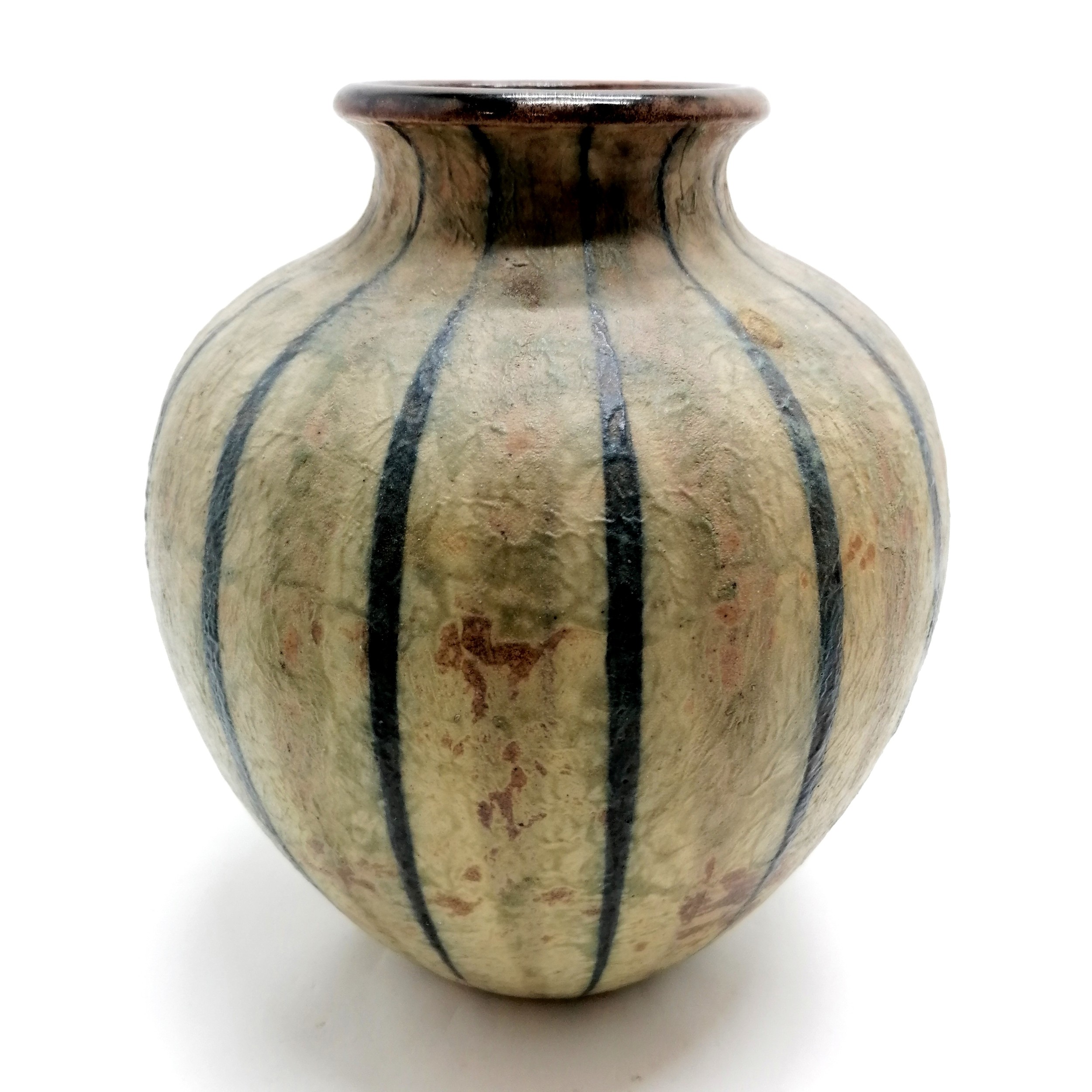 1904 (Sept) Martin Brothers (London & Southall) stoneware vase of good scale with vertical blue - Image 9 of 9