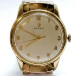Omega vintage manual wind gold plated wristwatch (32mm case) on an original gold plated Omega