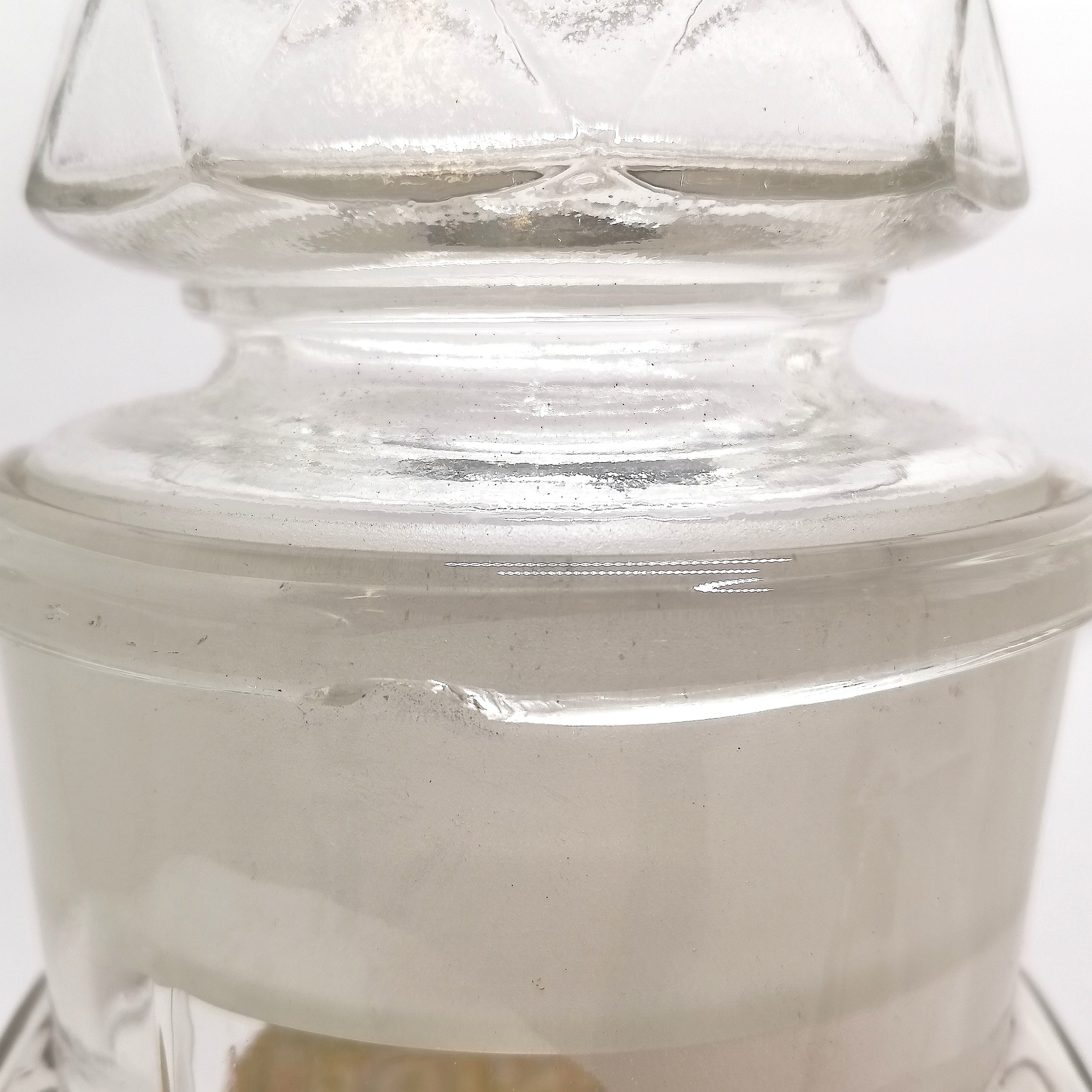 Harris' Flu-nips large glass sweets jar with original bung - 37cm high & small chip to rim otherwise - Image 3 of 6