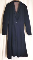 1930s navy crepe coat dress with button detail, small damage to lining