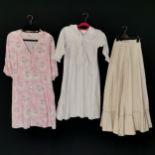 3 Vintage items to include floral nightgown 1940s t/w Victorian child's night dress t/w Victorian