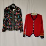 Beadwork jacket with embroidery by Scala - 104cm bust t/w 1980s cardigan by Ami Knits of USA - 102cm