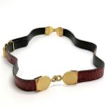 Italian leather belt with gold tone coin detail - total length 95cm