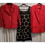 2 vintage jackets, one blazer style by Umberto Ginocchietti t.w 60 style black and cream dress