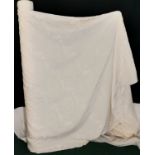 Roll of cream brocade fabric - 20meters long - width roughly 140cm.