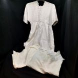 3 Edwardian nightgowns unwashed with heavy staining - 1 size