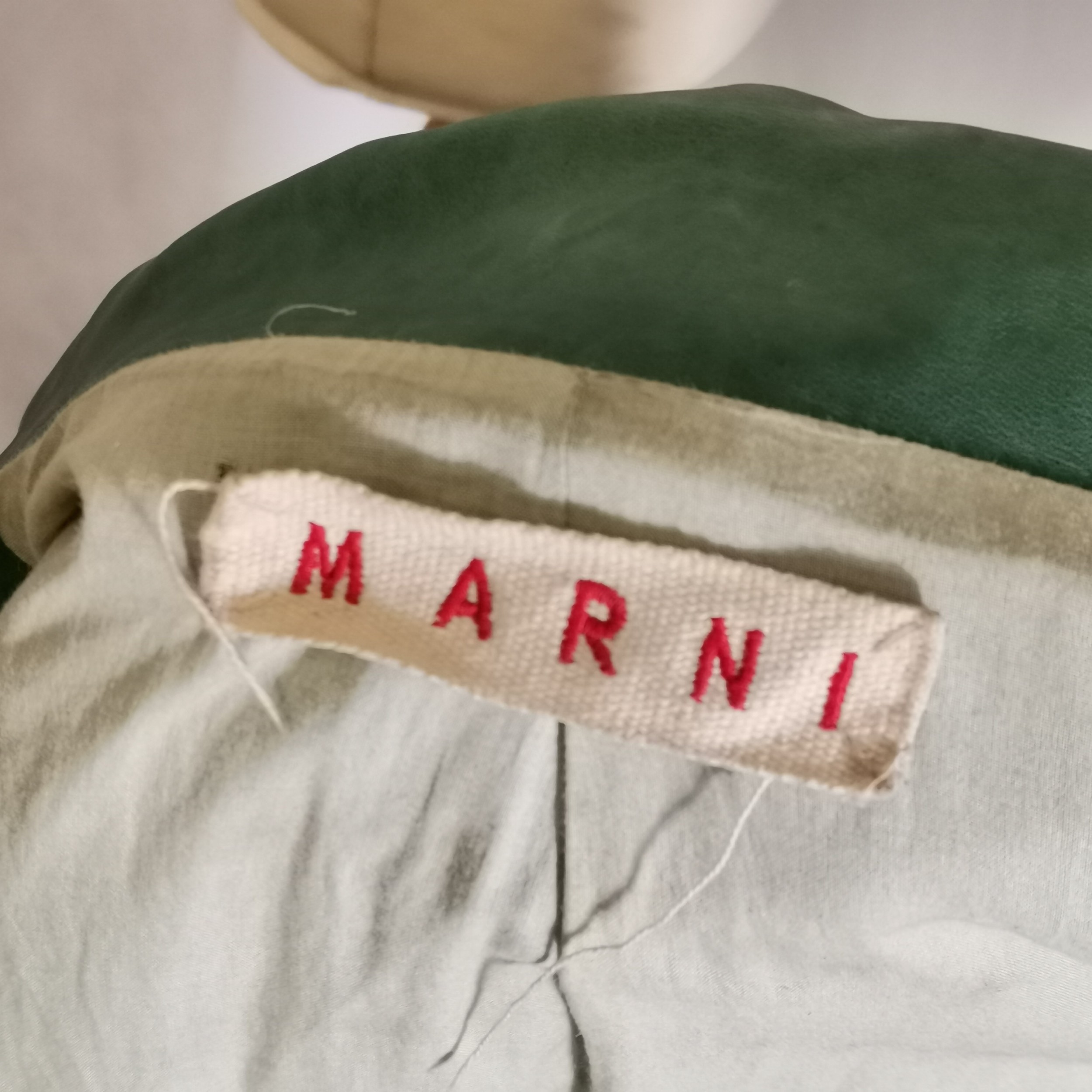 Vintage Marni long green leather coat in good used condition - 114cm chest. - Image 4 of 4