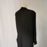 1930s Black crepe dress trimmed with sequins and beads - 106cm bust in good condition