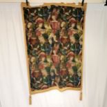 Medieval style wall hanging depicting figures - 107cm x 155cm - used condition