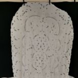 Large oval cutwork embroidered cotton table cloth - 260cm x 168cm. In very good condition.