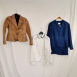3 Vintage items inc Italian tan coloured jacket - slight marking to front by Pedro Del Heirro - 86cm