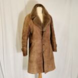 Vintage unisex sheepskin coat - 110cm - good used condition