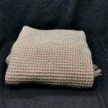 Pink & green Welsh blanket - approx 200cm x 135cm & no obvious damage