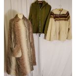 Mohair cape, Dartington Hall green hooded jacket t/w a Norwegian wool jacket size 44 soiling to neck