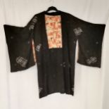 Black Kimono silk lining in good condition