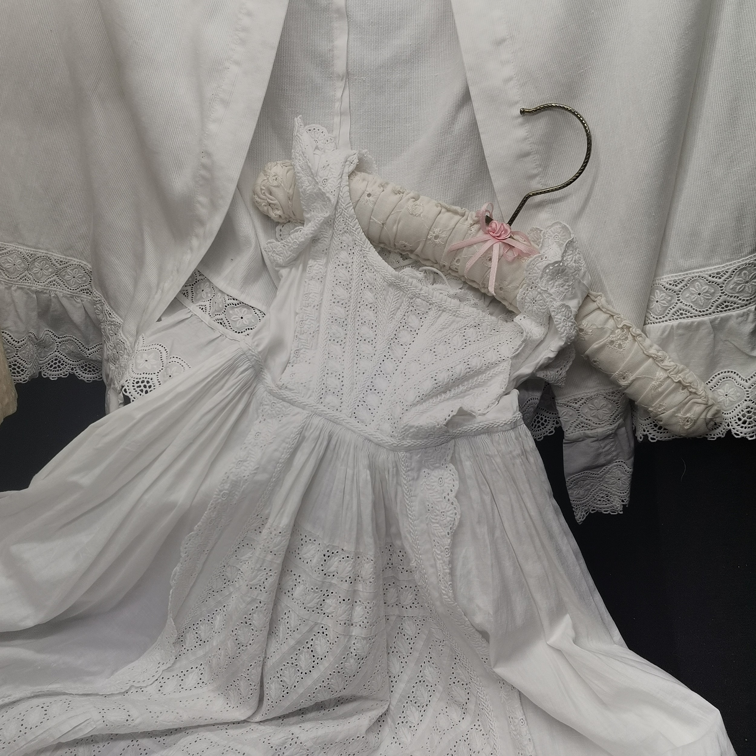 Edwardian satin childs coast t/w Victorian childs cape and Victorians childs christening gown. - Image 2 of 4