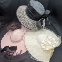 3 vintage hats and 2 fascinators in good condition