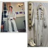 Elvis Presley Iconic white jumpsuit of the Vegas years as worn by a former Elvis tribute act