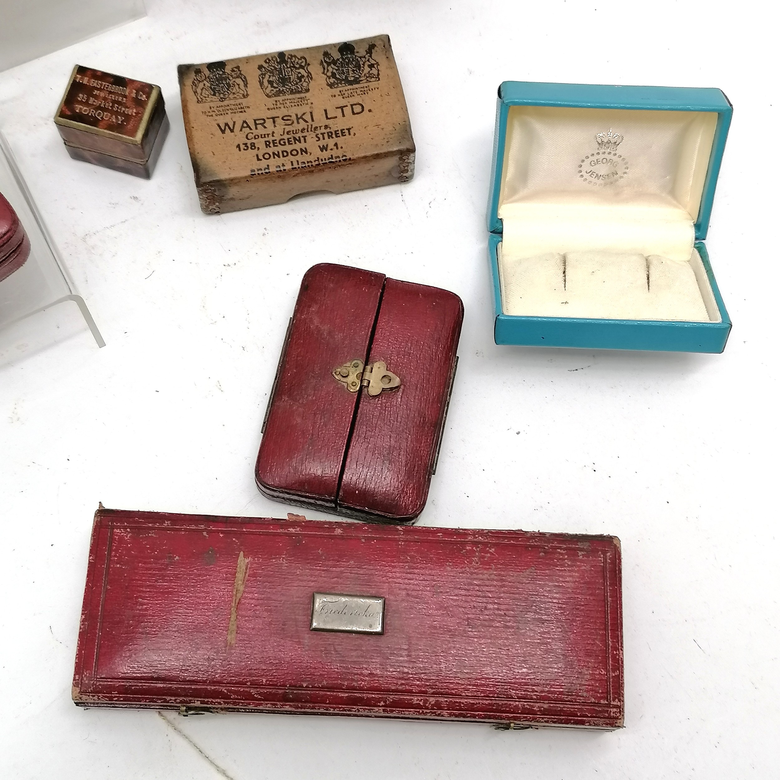 Qty of antique / vintage jewellery boxes inc Asprey, Garrard, Georg Jensen, Waterhouse & Compy ( - Image 3 of 4